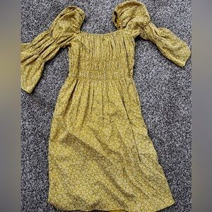 Roolee floral 3/4 sleeve square neck dress